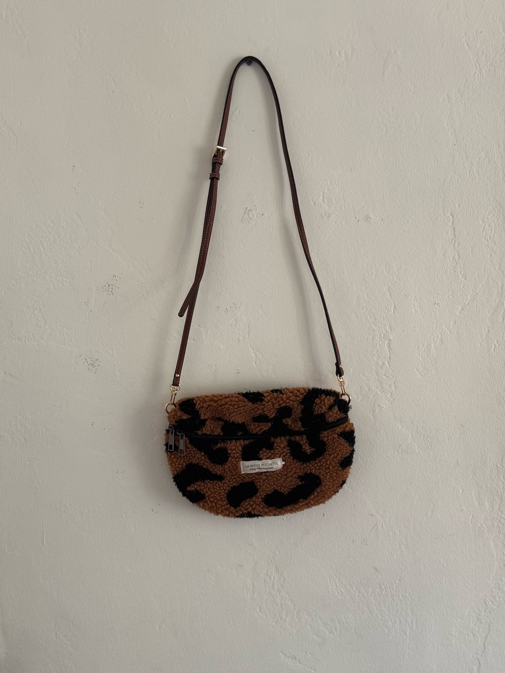 Made in Paris Leopard Print Brown Crossbody Shoulder Bag